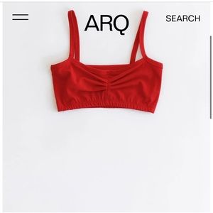 Shop ARQ organic cherry red bandeau; good condition; size Medium